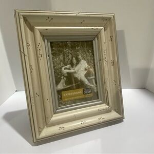 Expressions Studio Decor Picture Frame Ivory Distressed Holds 5x7 Photo Rustic